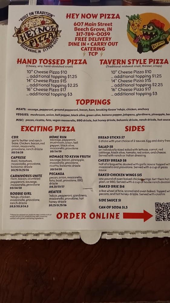 Hey Now Pizza Menu image 3